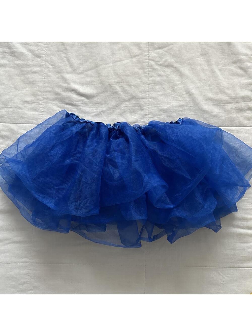 Royal Blue Tulle Tutu Mini Skirt Small Ruffle Supergirl Halloween Costume